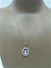 GOLD COAST Synthetic Quartz Stone Necklace 925 Silver 4.8g